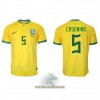 Officiële Voetbalshirt Brazilië Casemiro 5 Thuis WK 2022 - Heren